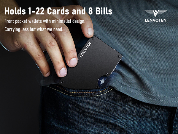 Matte Black minimalist wallet for men