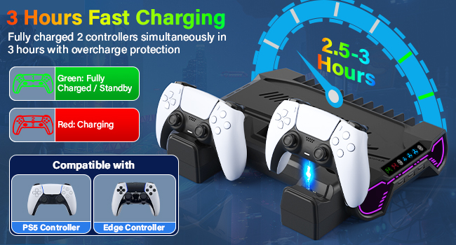 ps5 cooling stand and controller charging station
