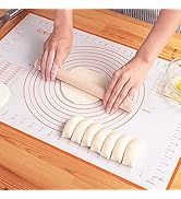 Silicone Pastry Mat Extra Thick Non Stick Baking Mat, Fondant Mat,Counter Mat,Dough Rolling Mat, ...