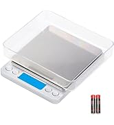 UNIWEIGH Digital Kitchen Scale,3kg/0.1g Pocket Food Scale Measure in Grams and oz for Loss Weight...