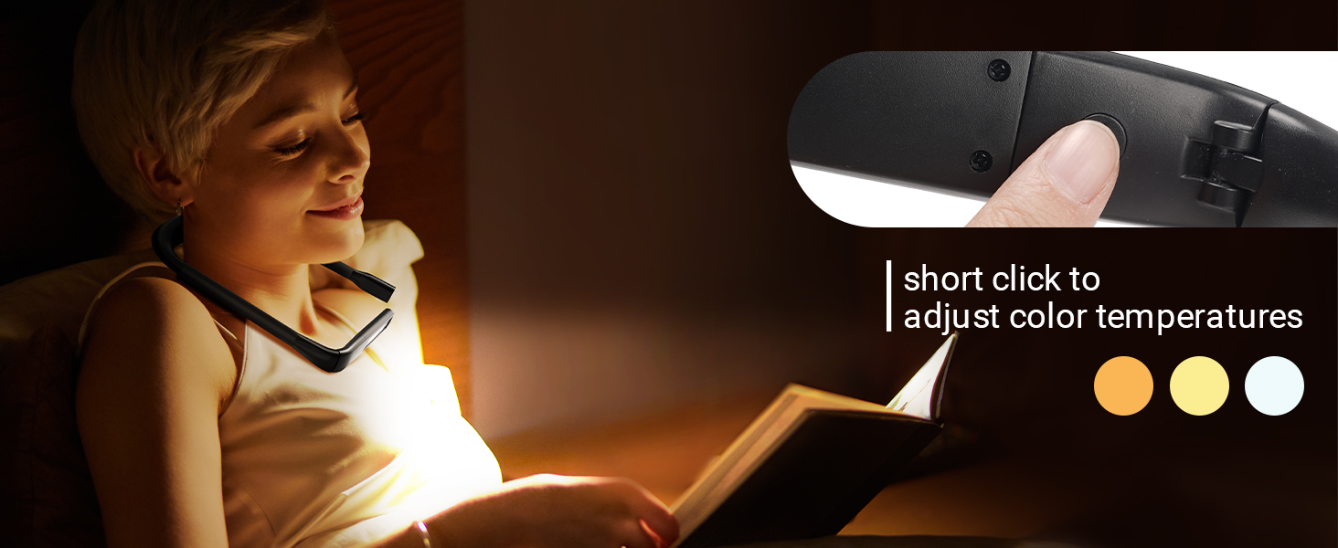 EastPin reading light book light reading lamp with 3 color temperatures