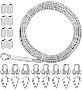 Thickened 3/16 Stainless Steel Cable, 25ft Wire Rope, 7X19 Strands Aircraft Cable, 3700lbs Breaki...