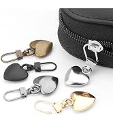 5Pcs Multicolor Heart Shaped Zipper Pull Replacement Metal Zipper Backpack Zippers Mend Fixer Rep...