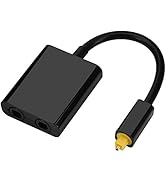 Dual Port Optical Cable Splitter, Digital Fiber Optical Audio Splitter 2 Way in/Out Optical Split...
