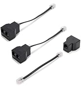 Menewstart RJ11 Cable 2 Way Telephone Splitter 3 Pack, Black, Splitter 6P4C Connector Phone Line ...