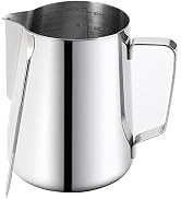 Nicunom Stainless Steel Milk Frothing Pitcher - 32oz Steaming Pitcher with Decorating Art Pen for...