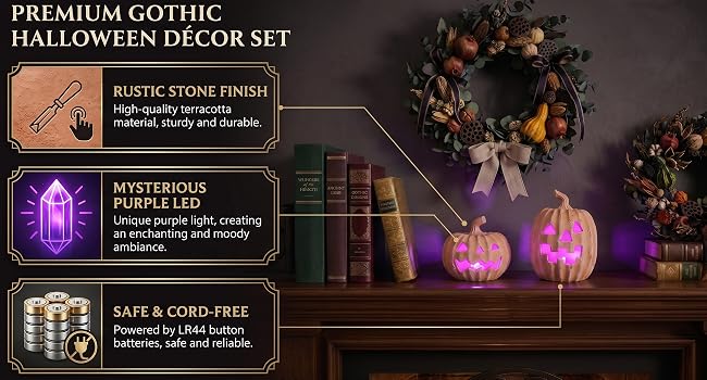 ?Decorative purple pumpkin lights for Halloween
