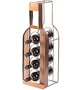 Vintage Decorative Metal Bottle Shaped Freestanding 4 Wine Bottle Holder