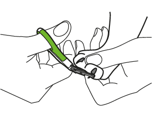Hold your cat’s paw gently between your thumb and fingers