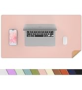 AFIING Dual-Sided Desk Pad, Natural Cork & PU Leather, Desk Mat Protector Non-Slip, Waterproof, E...