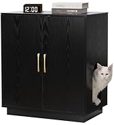 Gitelsnour Litter Box Enclosure, 30.9'' High Large Litter Box Furniture, Modern Cat Litter Box En...
