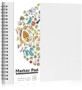 135lb/200gsm Marker Paper Pad, 8.3×8.9in Double Sided Bleedproof Sketch Pad, 30 Sheets Art Paper ...