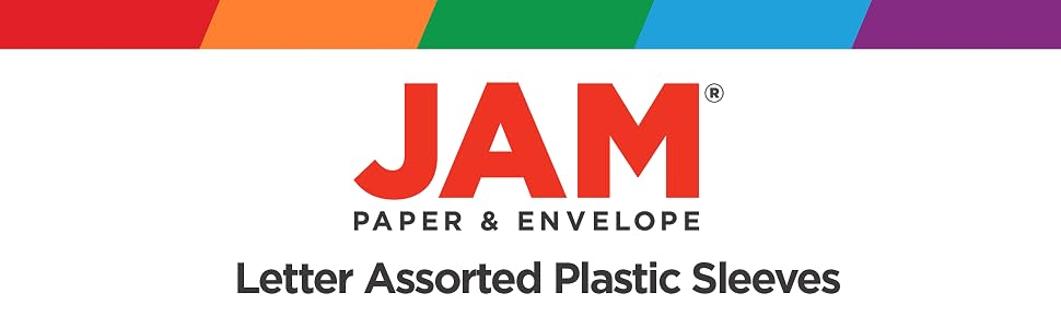 jam paper letter assorted plastic sleeves