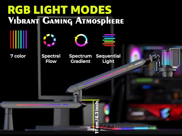 White cable management podcast equipment mic stand gaming accessories microphone pc arm home office