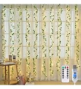 JMEXSUSS Vines with Fairy Lights for Bedroom, 300 LED Ivy Curtain Lights | 9.8ft x 9.8ft Vine Lig...