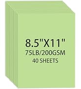Cardstock 8.5 X 11, 40 Sheets Light Green Card Stock, 75lb/ 200gsm Copy Paper,Cardstock Printer P...