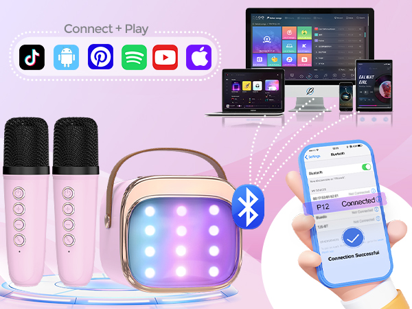 kids microphone with 2 wireless microphones