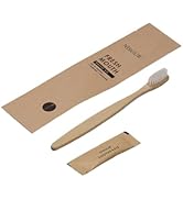NISGUR Kraft Paper Packed 100PCS Travel Toothbrushes Kits Disposable Natural Bamboo Toothbrushes ...