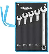 DURATECH Long Pattern Combination Wrench Set, Metric, 5-Piece, 23-30mm | 12 Point, CR-V Steel, Wi...