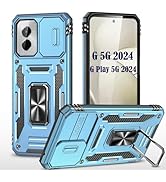 PASNEW Case for Moto G 5G / G Play 2024 Camera Cover and Kickstand Military Drop Cases,Heavy Duty...