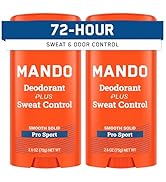 Mando Antiperspirant Deodorant Sweat and Odor Control for Men – Extra Strength Smooth Solid Stick...