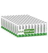 DURNERGY AAA Batteries, AAA Batteries 100 Pack, 10 Years Shelf Life, Triple AAA Batteries 1200mAh...