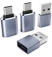USB to USB C Adapter for iPhone 17 Charger 4 Pack,USBC Female to A Male OTG Type C Converter for ...