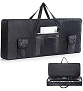 61 Key Keyboard Case,Portable Durable Keyboard Gig Bags 38.5"x16"x5.9" Padded Water Repellency Ke...