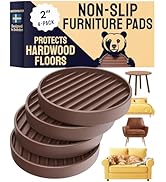 CasterMaster Chair Leg Floor Protectors & Furniture Sliders - 2 Inch, Round Brown, 4 pcs Non Slip...