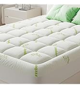 DUMOS Twin Size Ultra Soft Mattress Topper, Viscose Derived from Bamboo, Pillow Top Mattress Pad ...