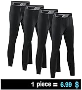 HOPLYNN 4 Pack Youth Boy’s Compression Pants Leggings Tights Athletic Base Layer Under Pants Gear...