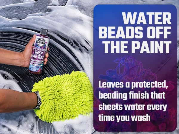 Cleans and protects in one pour, skipping the separate wax step on your wash day.