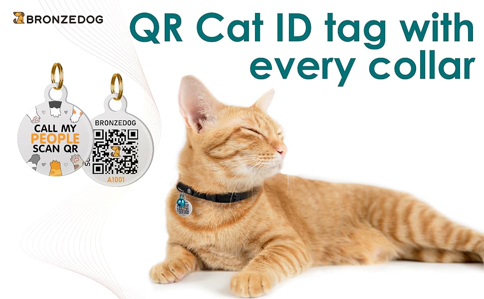 cat collar leather rolled kitten bell pet puppy safety boy qr id tag name personalized