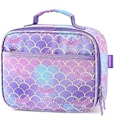 mibasies Kids Lunch Box for Girls and Boys Age 2-10, Reusable Insulated Lunch Bag, Mermaid Tail