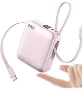 Hichain Small Portable Charger with Built in Cables LED Display, Mini Power Bank 10000mAh 22.5W U...