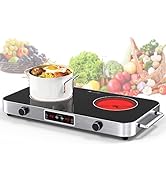 VBGK Cooktop,110V 2200W Stove with Knob Control,9 Power Levels, Kids Lock & Timer,LED touch contr...