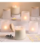 DARJEN 12 Pack Frosted White Candle Jars for Making Candles- 9 OZ Empty Glass Candle Making Jars ...