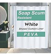 AmazerBath Shower Curtain Liner, 72x72 Plastic White Shower Curtain Liner, Cute Waterproof PEVA S...