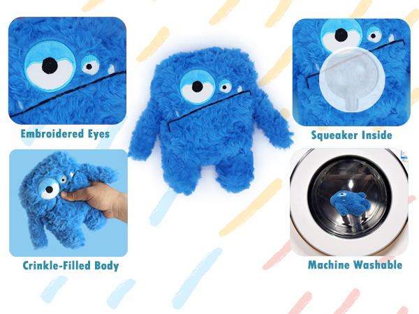 Blue Monster Dog Toy for small dogs