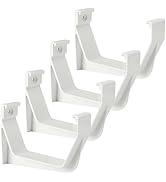 RUBII 4 Pcs 5"W Exterior Gutter Support, Weatherproof ABS Roofing Gutter Hangers, White Rain Gutt...