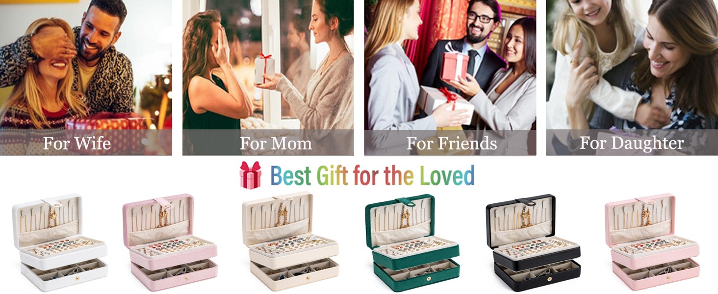 Portable Jewelry Organizer Storage Holder Display for Ring Earrings Necklace Bracelet Brooch Gift