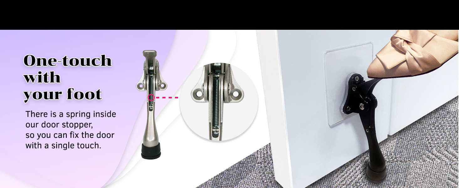 open door with foot emergency door blocker door stopper with adhesive foot operated door stop