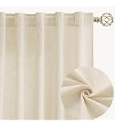 Naturoom Linen Curtains 84 Inch Length for Living Room 2 Panels Rod Pocket Back Tab Light Filteri...