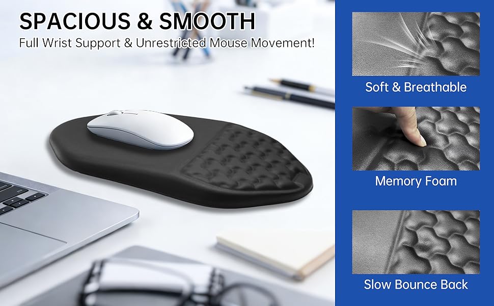 3-in-1 Ergonomic Keyboard Stand Wrist Rest Mouse Pad Set