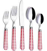 ANNOVA Silverware Set 20 Pcs Stainless Steel Cutlery Color Handle Flatware - 4 x Dinner Knife; 4 ...