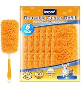 KEEPOW, 6-Pack Microfiber Reusable Refills Compitable with Hand Duster, 360 Degree Dry Microfiber...