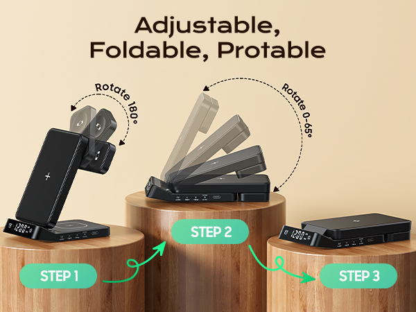 wireless charging station with clock