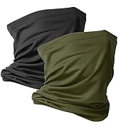 VULKIT 2 Pack Neck Gaiter Face Mask Scarf Reusable Bandanas Tube UV Protection Balaclava Outdoor ...