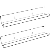 evron 2 Pack Acrylic Shelves for Wall Storage,13.8" Floating Bookshelves for Kids,with Self-Adhes...