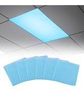 Fluorescent Light Covers with 10 Strong Magnets- 6 Pack Fluorescent Light Filters for Classroom H...